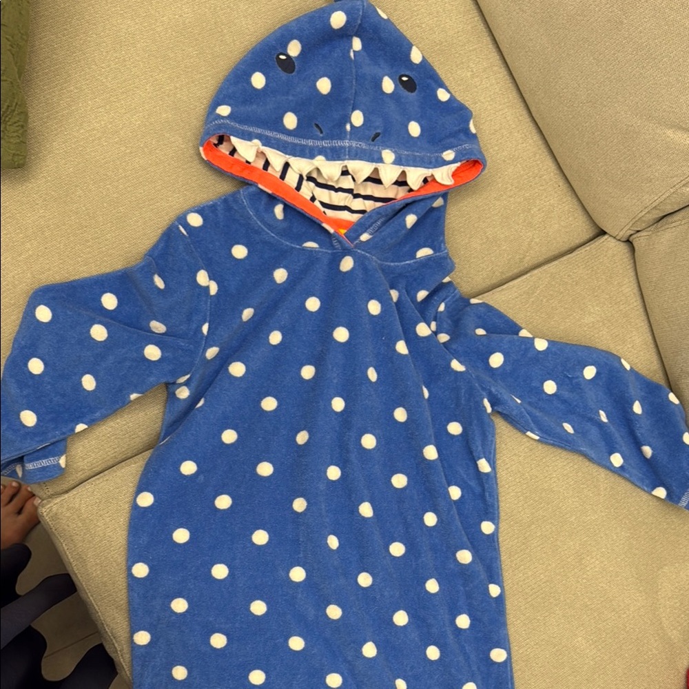 Mini Boden Blue and White Terry Coverup